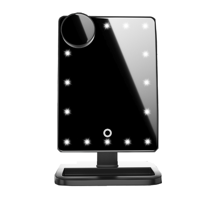 Touch Screen Makeup Mirror With 20 LED Light Bluetooth Music Speaker 10X Magnify - Picture 7 of 9
