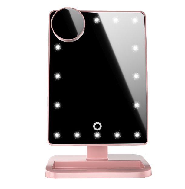 Touch Screen Makeup Mirror With 20 LED Light Bluetooth Music Speaker 10X Magnify - Picture 9 of 9