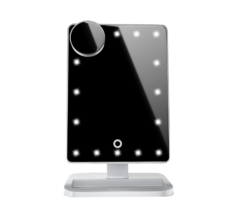 Touch Screen Makeup Mirror With 20 LED Light Bluetooth Music Speaker 10X Magnify - Picture 9 of 9