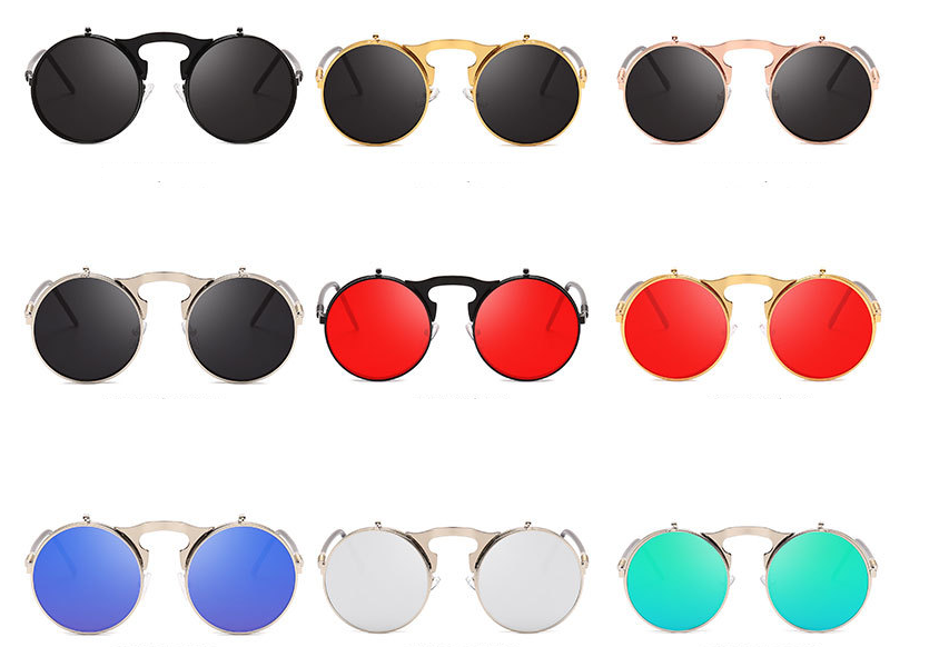 Fashion Round Frame Flip Senior Sunglasses - Image 3