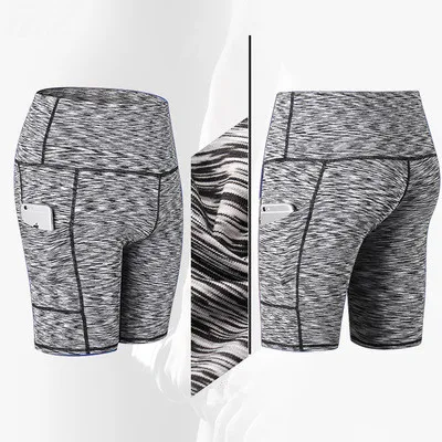 High waist yoga shorts fitness shorts Colorful Black - Shop at LoveMi