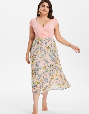 Printed stitching dress