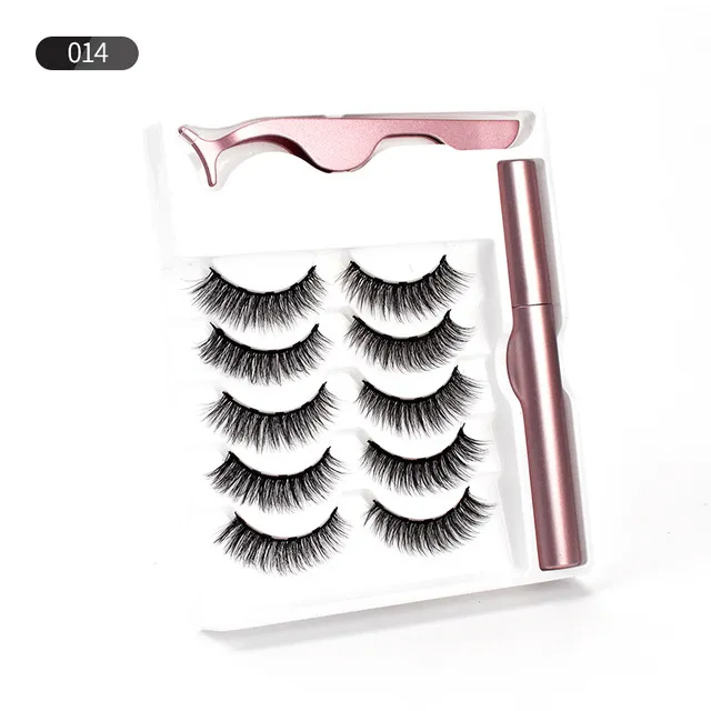 Magnetic eyeliner false eyelashes - 5Pc 014