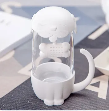 Cute Office Cat Tea Separate Water Cup White - Shop at LoveMi