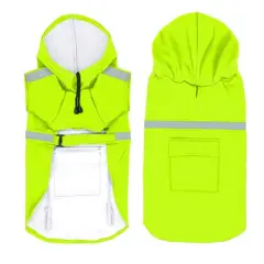 Waterproof Reflective Dog Raincoat - Fluorescent Green - View 1