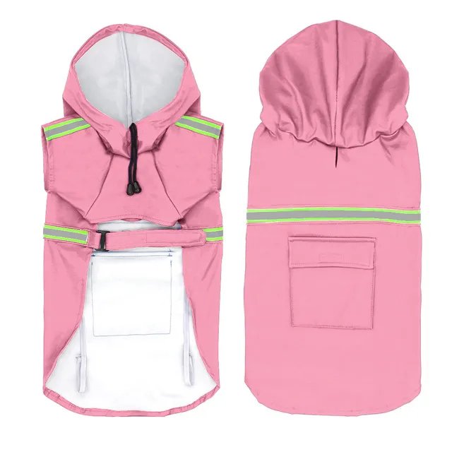 Waterproof Reflective Dog Raincoat Pink - Shop at LoveMi