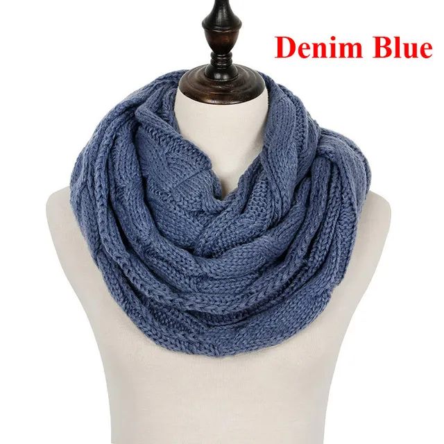 Women's knit collar Denim Blue - Shop at LoveMi