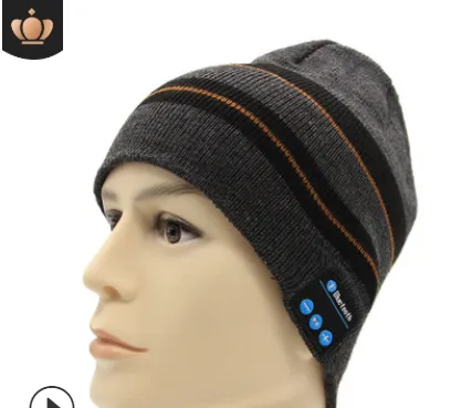 Wireless Bluetooth Knitted Hat Calls Music Stereo - Orange