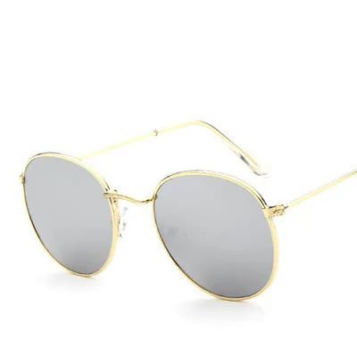 Round frame vintage sunglasses White Gold - Shop at LoveMi