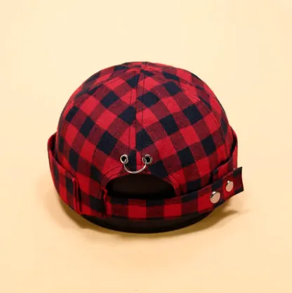 Plaid hat spring summer melon hat - Black