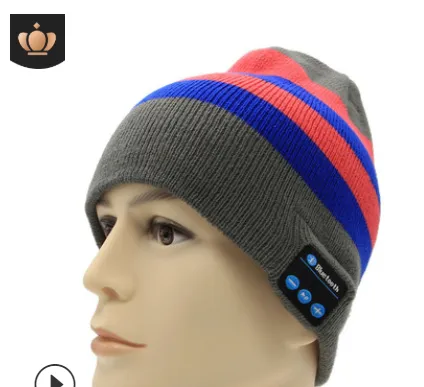 Wireless Bluetooth Knitted Hat Calls Music Stereo - Pink