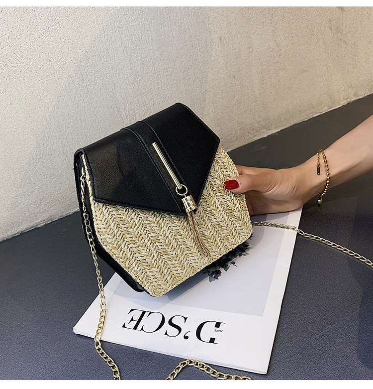 Crossbody single shoulder chain fringed pouch