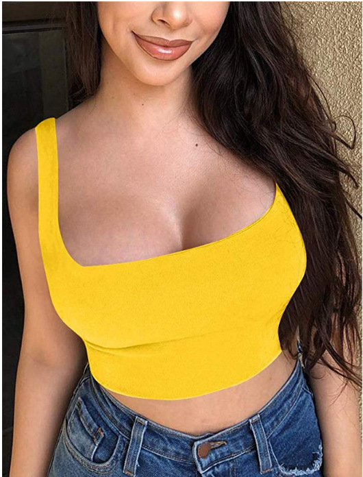 Sexy women's solid strap vest top