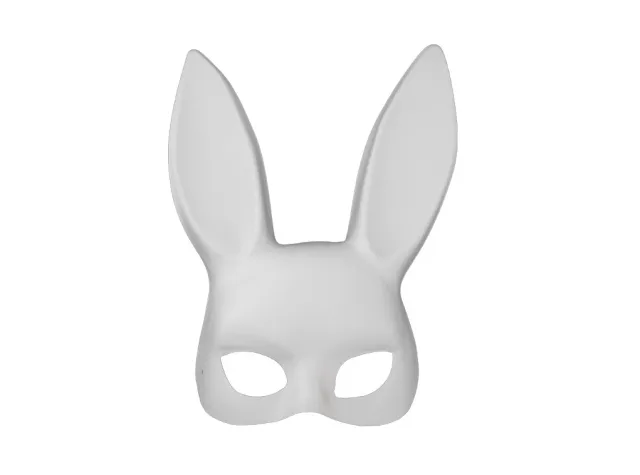 Fashion Black Rabbit Ear Half Face Mask White Matte - Shop at LoveMi