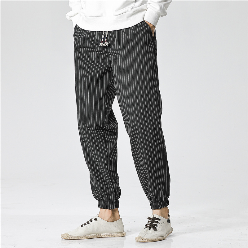 Striped casual pants loose large size
