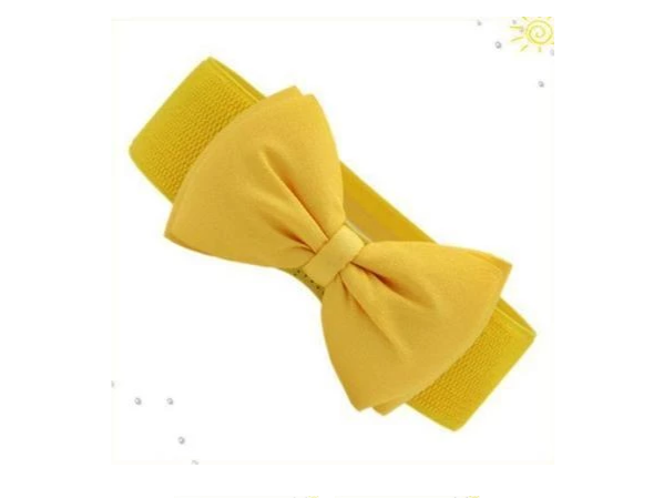 Elastic Bow-Tie Vegan Stretch Leather Womens Belt