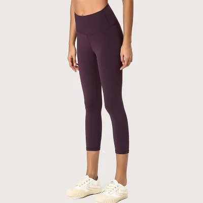 Yoga cropped trousers Dark Purple - Shop at LoveMi
