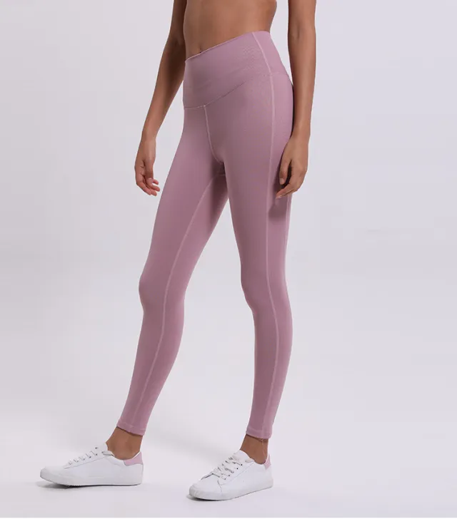 Stitched nine points fitness pants Pink - Shop at LoveMi