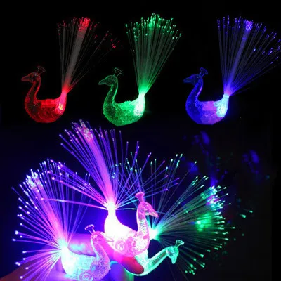 LED Flashing Hair Braid Glowing Luminescent Hairpin Hair Ornament Girls LED Novetly Toys New Year Party Christmas - Peacock Finger Light
