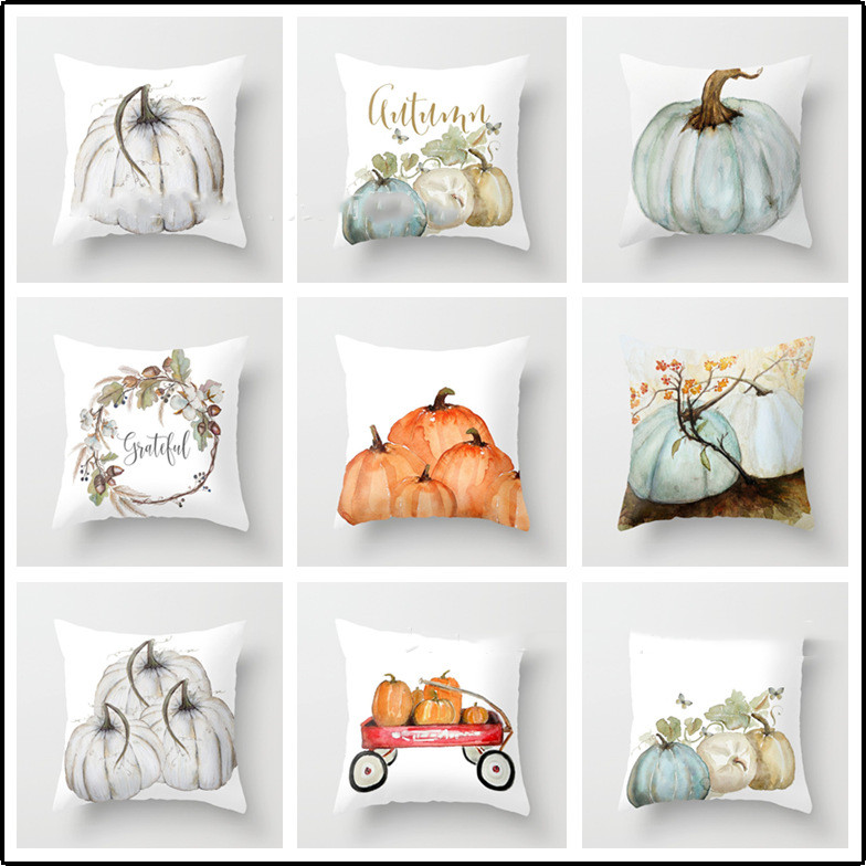 Pumpkin short plush sofa pillowcase