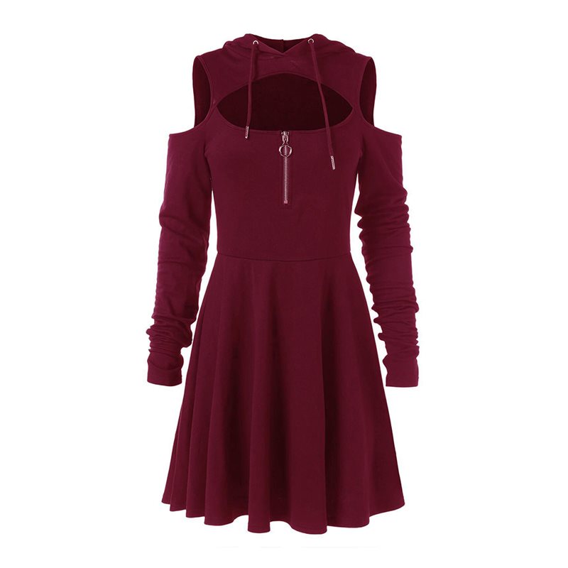 Hooded zip dress