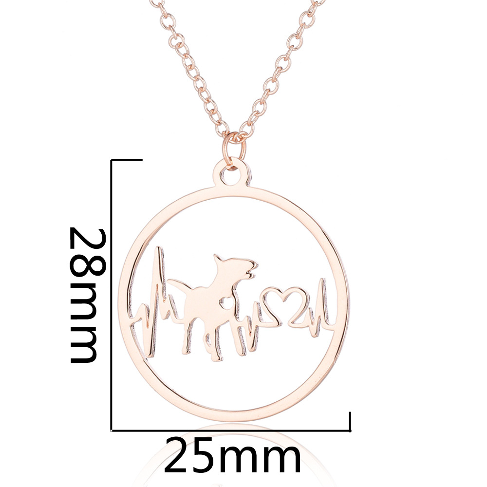 Round Animal Heartbeat Necklace