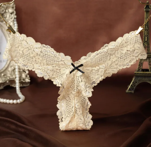 Lace transparent seamless underwear Apricot - Shop at LoveMi