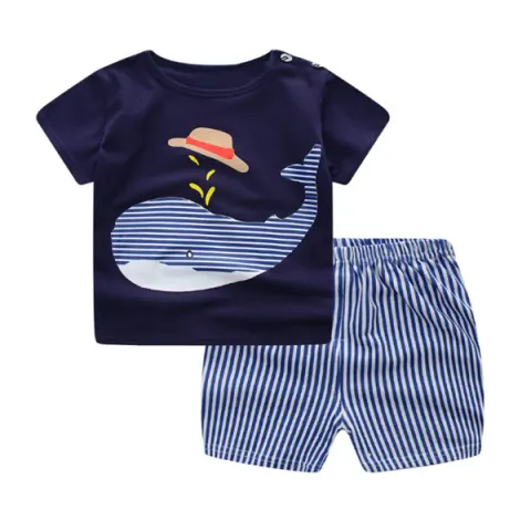 Cartoon Clothing Baby Boy Summer Clothes T-shirt Girl Casual