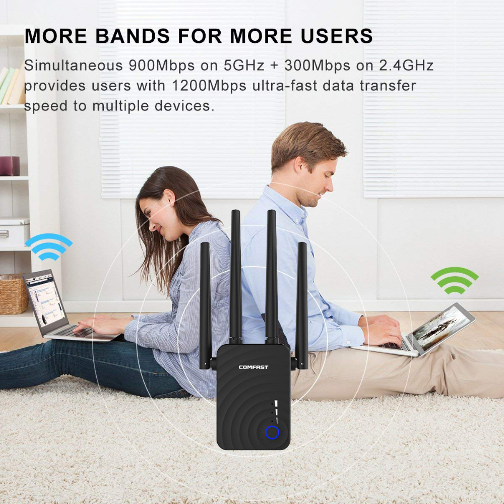 Dual-band 1200-megabit wireless relay router 4