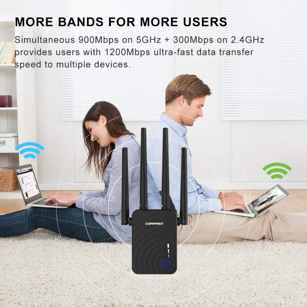 Dual-band 1200-megabit wireless relay router – image 4