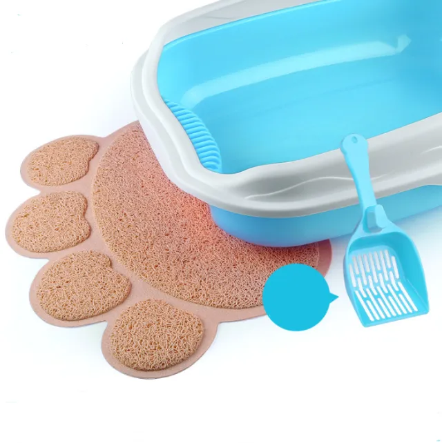 Semi Enclosed Cat Sized Thickened Splash Proof Toilet Blue+Mat - Shop at LoveMi
