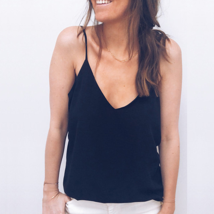 V-neck lace stitching camisole