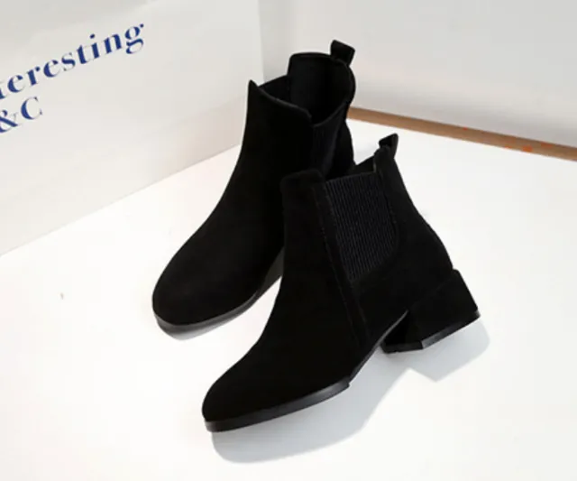 Rough heeled boots Black - Shop at LoveMi