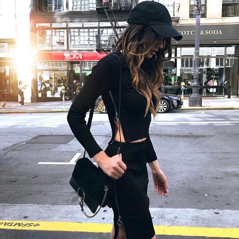 Long sleeve zipper tights