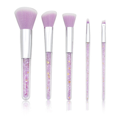 5 transparent handle makeup brushes Purple - Shop at LoveMi