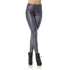 Note print leggings lady pencil pants - Black S - View 1