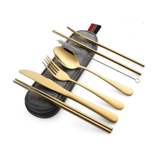 Minimalist stainless steel set - Gold