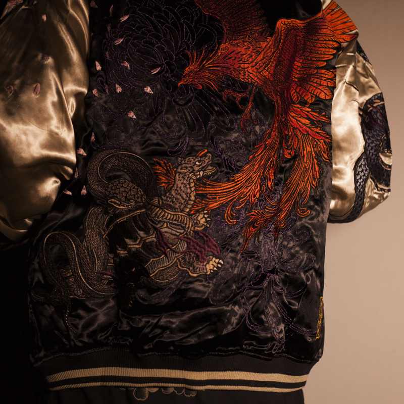 Men's embroidery double-faced jacket