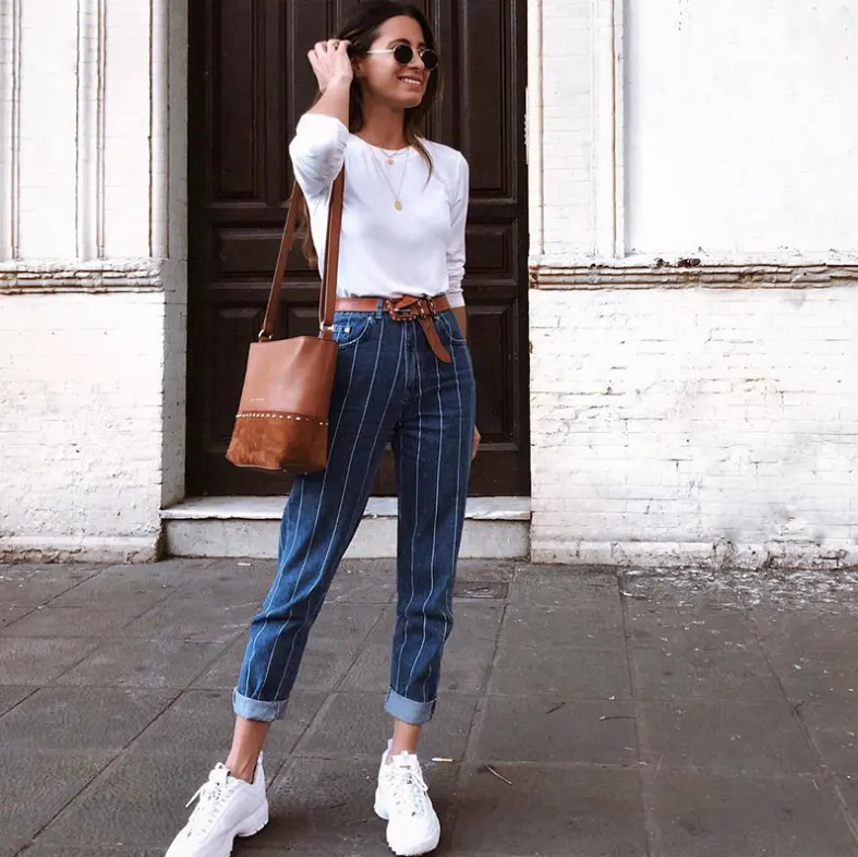 Stretch Striped Jeans