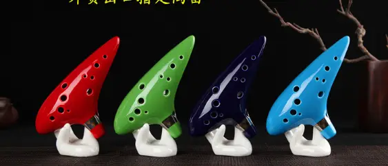 Musical Instrument Ocarina Ceramic Alto C Legend of Zelda Zelda Ocarina Three Color Flute Blue creative 12 hole pottery out