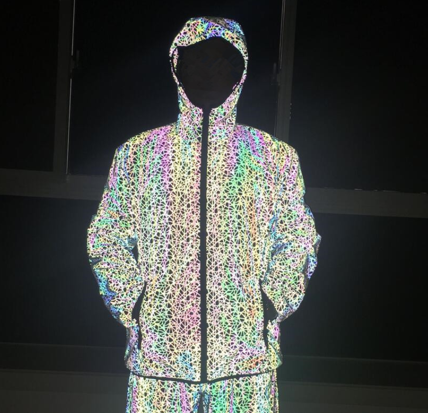 Super colorful chaotic reflective jacket
