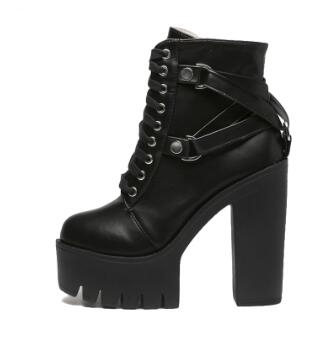 Cross tie ankle boots Black - Shop at LoveMi