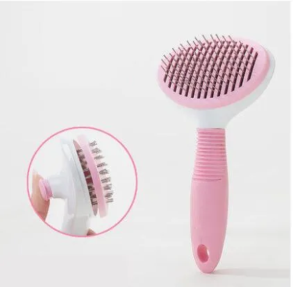 Cat comb long hair hair removal comb - Pink