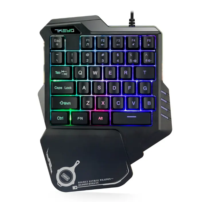 One-Handed Mechanical Gaming Keyboard RGB Backlit Portable