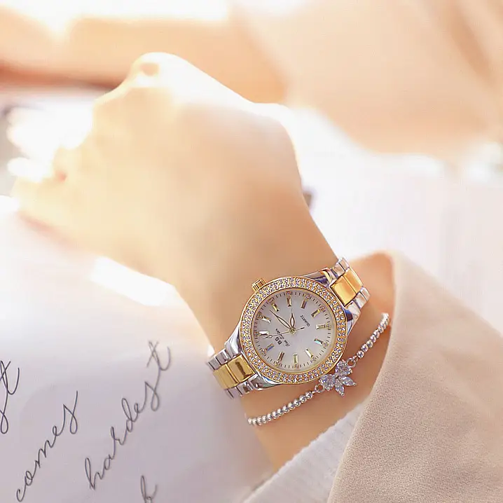 High-end linked watch bs full diamond female watch