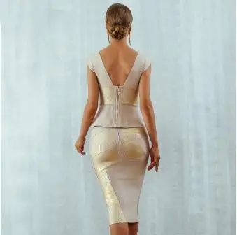 Stretched ruffled two-piece suit skirt