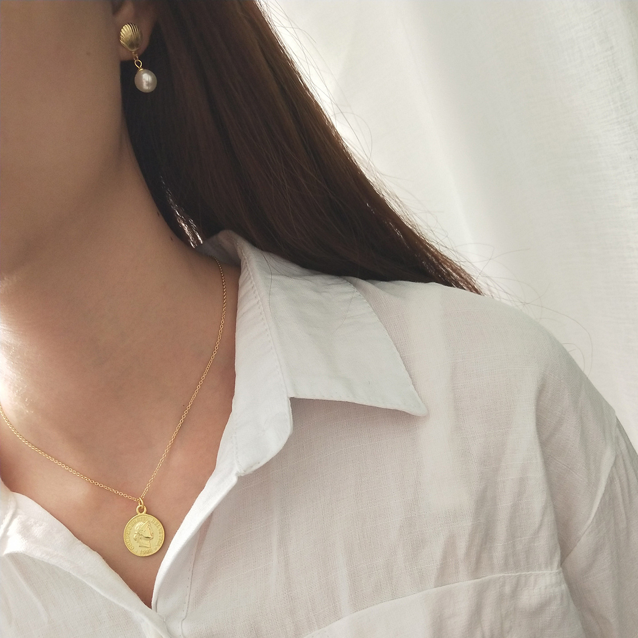 925 sterling silver gold dollar coin pendant necklace