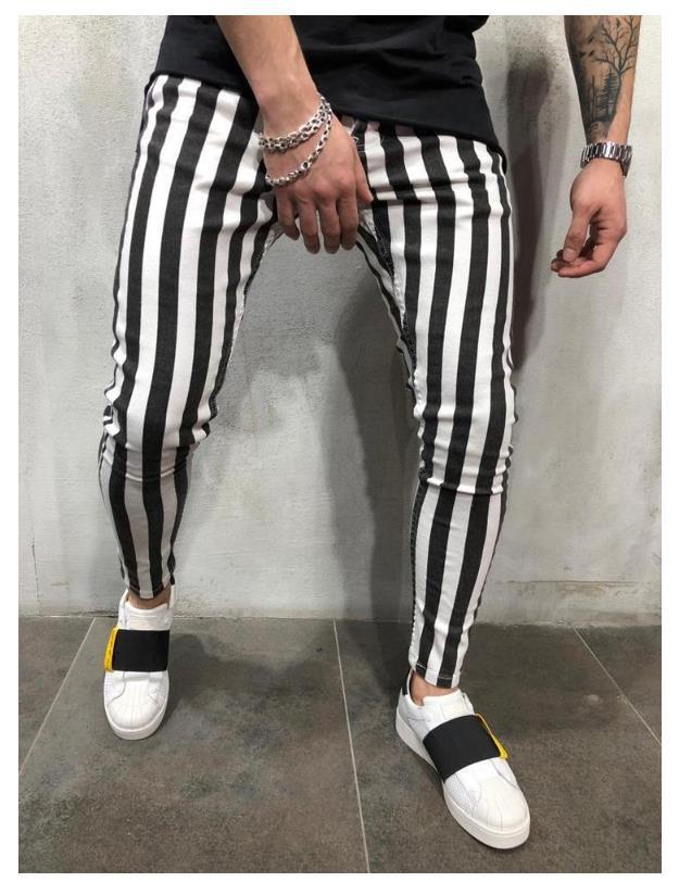 Men's Fashion And Comfort Striped Plaid Print Pants