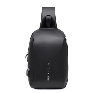 Men's chest bag shoulder bag messenger bag - Black