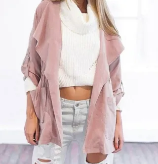 Hooded trench coat - Pink